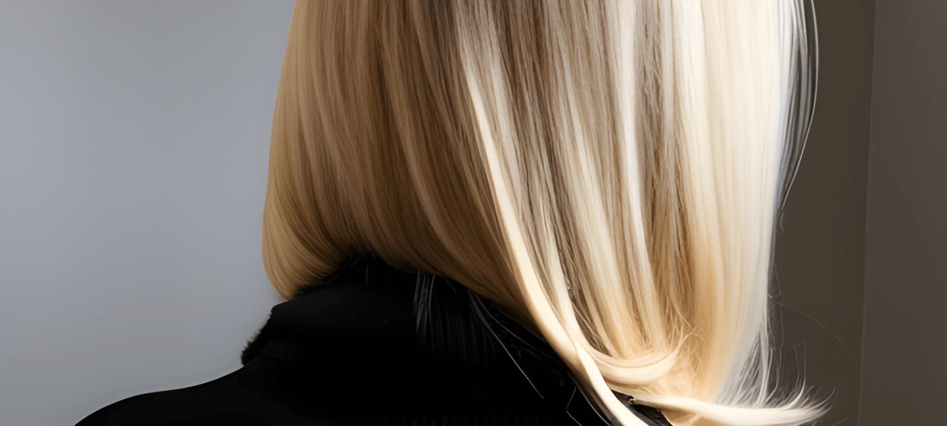 Langes blond gefärbtes Haar einer Frau - Detailansicht