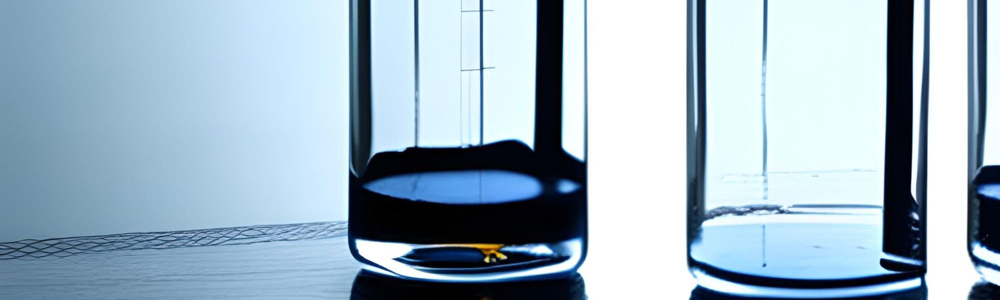 Gläser mit einer Flüssigkeit im Labor