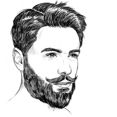 Bartform Vollbart mit Moustache