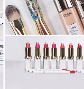Collage mit den Age Perfect Make up Produkten