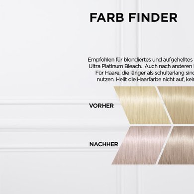 Drei LeBlonding Nuancen mit vorher / nachher Vergleich und Erklärungen zum Farb-Finder