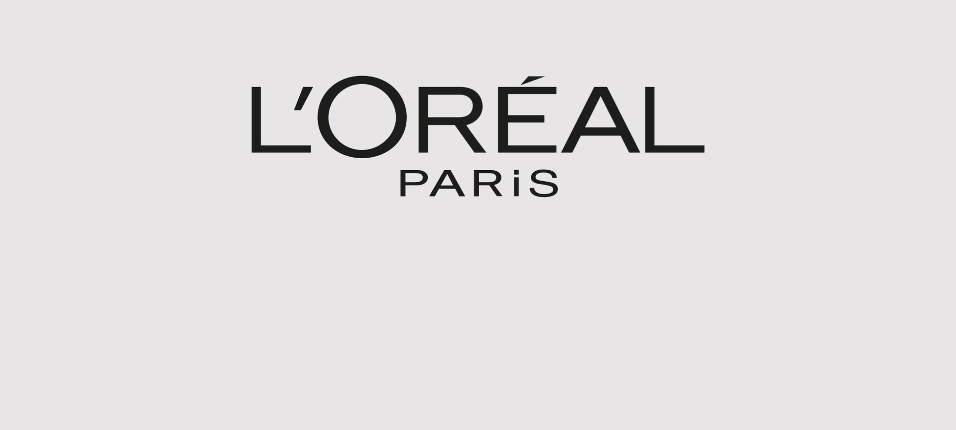 L'Oréal Paris Logo vor grauem Hintergrund