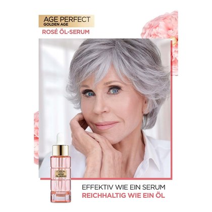 Golden Age Rosé Öl-Serum Produktbild mit Jane Fonda