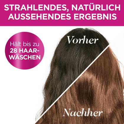 Bild von Haaren vor und nach der Anwendung des Casting Creme Gloss