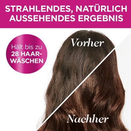 Bild von Haaren vor und nach der Anwendung des Casting Creme Gloss