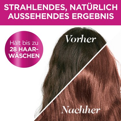 Bild von Haaren vor und nach der Anwendung des Casting Creme Gloss
