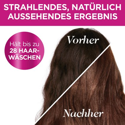 Bild von Haaren vor und nach der Anwendung des Casting Creme Gloss