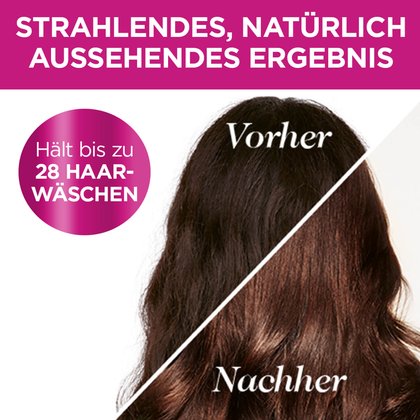 Bild von Haaren vor und nach der Anwendung des Casting Creme Gloss