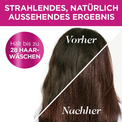 Bild von Haaren vor und nach der Anwendung des Casting Creme Gloss