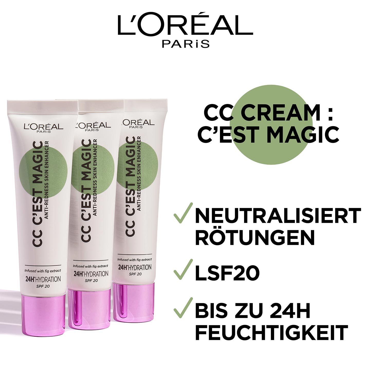 CC Cream drei Verpackungen nebeneinander