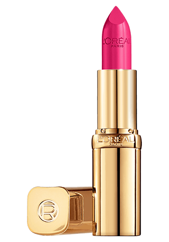 aufgedrehter Color Riche Satin Lippenstift in der Farbe Oui geoeffneter Deckel liegt daneben
