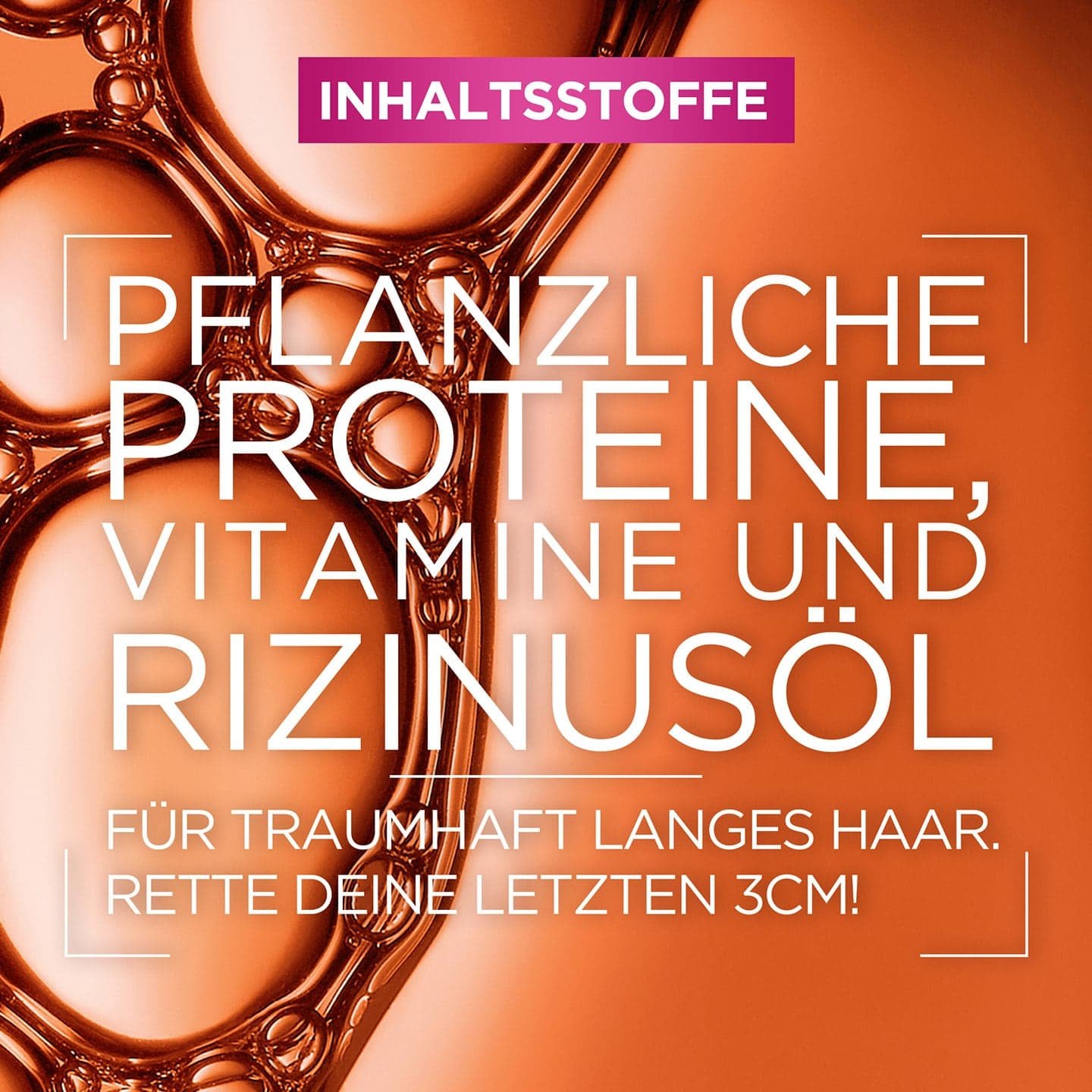 Inhaltsstoffe des Elvital Dream Length Shampoo XXL: Pflanzliche Proteine, Vitamine und Rizinusöl
