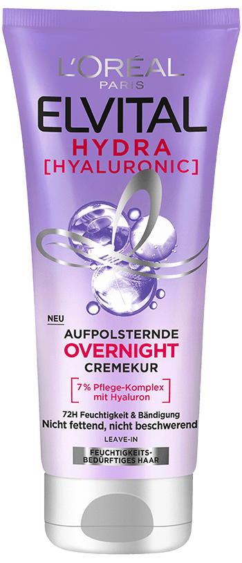 Elvital Hydra Hyaluronic Aufpolsternde Overnight Cremekur Verpackung vorne