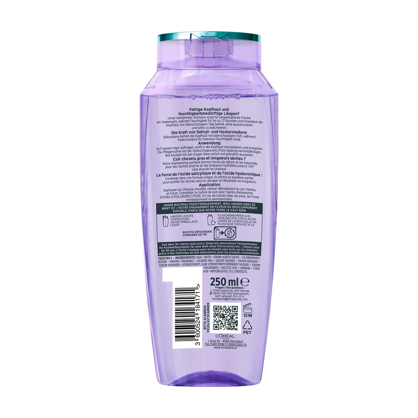 Produktabbildung L'Oréal Elseve Hydra Hyaluronic Pure Shampoo