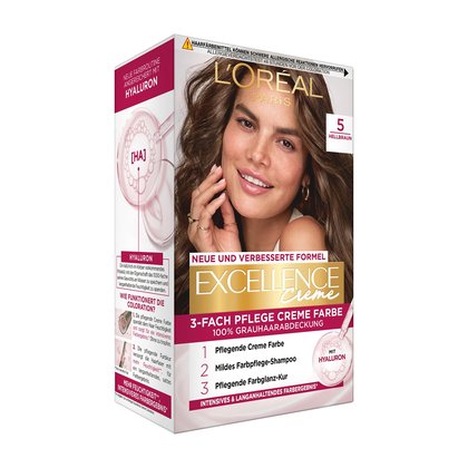 Braune Haare Hellbraun 5 Excellence Creme Produktabbildung vorne