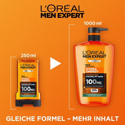 Hydra Energy Aufwach-Kick Duschgel Verpackungsgrößen