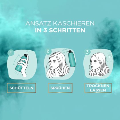 Magic Retouch Ansatz-Kaschierspray - Anwendung in drei Schritten