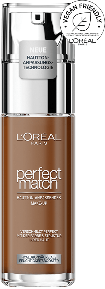 Perfect Match Make-up 10.D/10.W Deep Golden - Packshot mit Vegan Siegel