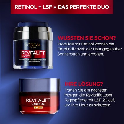 Laser X3 Gepresste Anti Falten Pflege Nacht Retinol + LSF