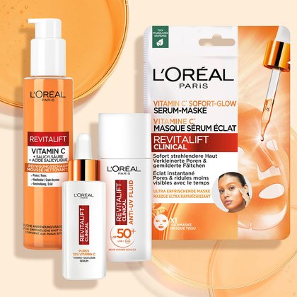 Pflegeroutine mit Revitalift Clinical Vitamin C Produktreihe